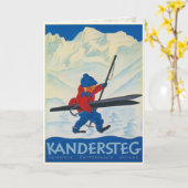 Vintage Gruß-Karte von den Schweizer Alpen Karte (Gelbe Blume)