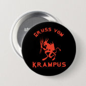 Vintage Gruss vom Krampus Button (Vorne & Hinten)