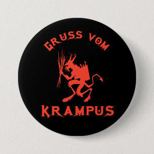 Vintage Gruss vom Krampus Button