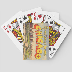 Vintage-Gruß von Chicago Spielkarten