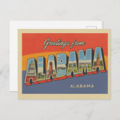 Vintage "Grüße aus Alabama" Postkarte (Vorne/Hinten)