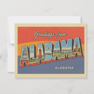 Vintage "Grüße aus Alabama" Postkarte