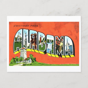 Vintage Grüße aus Alabama Postkarte