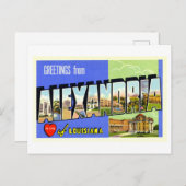 Vintage Grüße aus Alexandria, Louisiana, Postkarte (Vorne/Hinten)