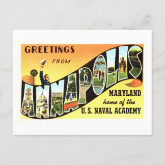 Vintage Grüße aus Annapolis, Maryland Postkarte