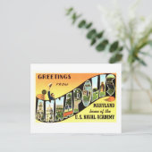 Vintage Grüße aus Annapolis, Maryland Postkarte (Stehend Vorderseite)