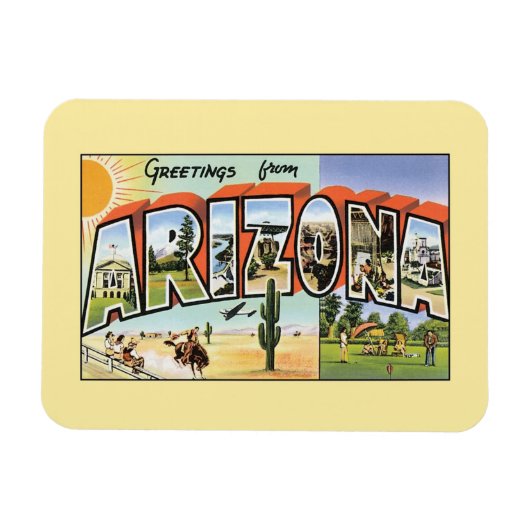 Vintage Grüße aus Arizona Magnet (Horizontal)