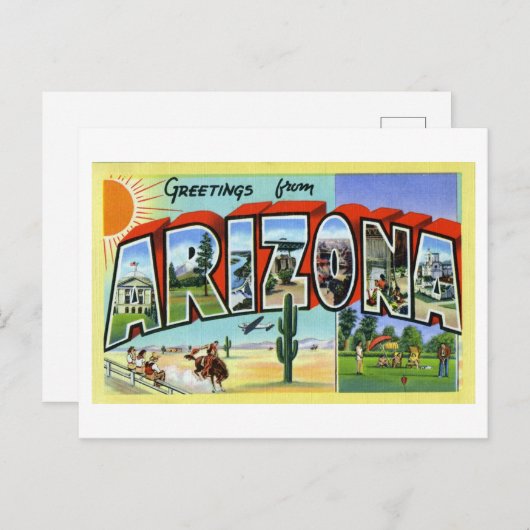 Vintage Grüße aus Arizona Postkarte (Vorne/Hinten)