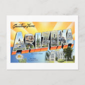 Vintage Grüße aus Arizona Reiseplakat Postkarte (Vorderseite)