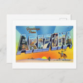 Vintage Grüße aus Arizona Reiseplakat Postkarte (Vorne/Hinten)