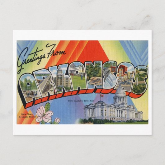 Vintage Grüße aus Arkansas Postkarte (Vorderseite)