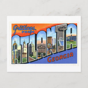 Vintage Grüße aus Atlanta, Georgia Postkarte