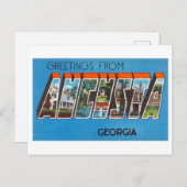 Vintage Grüße aus Augusta, Georgien Postkarte (Vorne/Hinten)
