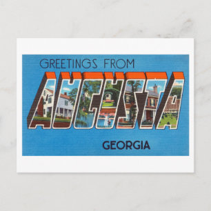 Vintage Grüße aus Augusta, Georgien Postkarte