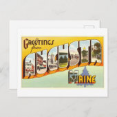 Vintage Grüße aus Augusta, Maine Postkarte (Vorne/Hinten)