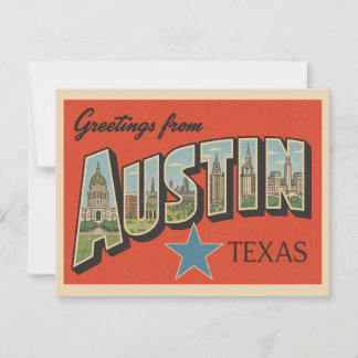 Vintage "Grüße aus Austin, Texas" Postkarte