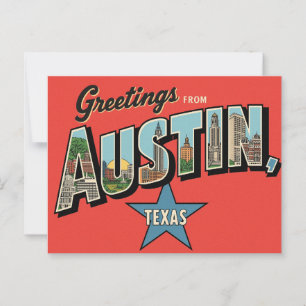 Vintage "Grüße aus Austin, Texas" Postkarte