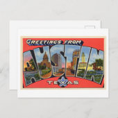 Vintage Grüße aus Austin, Texas Postkarte (Vorne/Hinten)