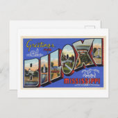 Vintage Grüße aus Biloxi, Mississippi Postkarte (Vorne/Hinten)