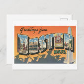 Vintage Grüße aus Boston, Massachusetts Postkarte (Vorne/Hinten)