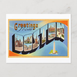 Vintage Grüße aus Boston, Massachusetts Postkarte