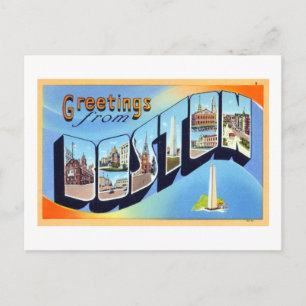 Vintage Grüße aus Boston Travel Poster Postkarte