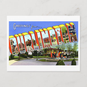 Vintage Grüße aus Burlington, North Carolina, Postkarte