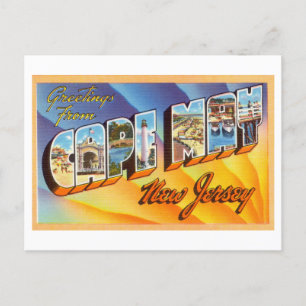 Vintage Grüße aus Cape May, New Jersey Postkarte
