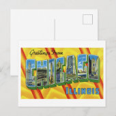 Vintage Grüße aus Chicago, Illinois Postkarte (Vorne/Hinten)