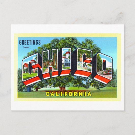 Vintage Grüße aus China, Kalifornien, Postkarte (Vorderseite)