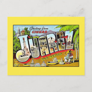 Vintage Grüße aus Ciudad Juarez Alt-Mexiko Postkarte