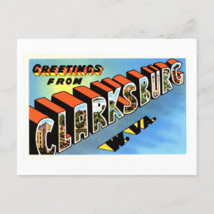 Vintage Grüße aus Clarksburg, West Virginia, Postkarte
