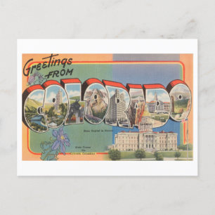 Vintage Grüße aus Colorado Postkarte