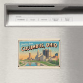 Vintage Grüße aus Columbus Ohio Postkarte Magnet (In Situ (Geschirrspüler))