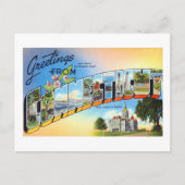 Vintage Grüße aus Connecticut Reiseplakat Postkarte (Vorderseite)