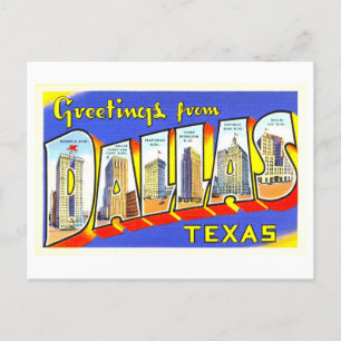 Vintage Grüße aus Dallas, Texas, Postkarte