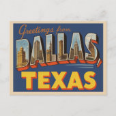 Vintage "Grüße aus Dallas, Texas" Postkarte (Vorderseite)