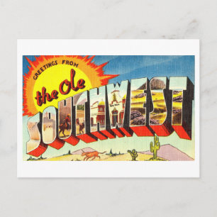 Vintage Grüße aus dem alten Südwesten Postkarte