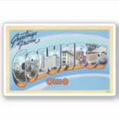 Vintage Grüße aus dem Columbus Ohio Sticker (Vorderseite)