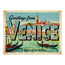 Vintage Grüße aus dem Poster von Venedig