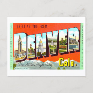 Vintage Grüße aus Denver, Colorado, Postkarte