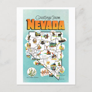 Vintage Grüße aus der Nevada-Karte Postkarte