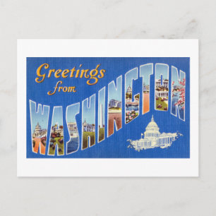 Vintage Grüße aus der Stadt Washington DC P Postkarte