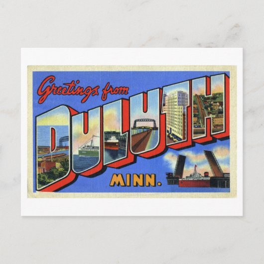Vintage Grüße aus Duluth, Minnesota Postkarte (Vorderseite)