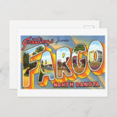 Vintage Grüße aus Fargo, North Dakota Postkarte (Vorne/Hinten)