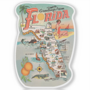 Vintage Grüße aus Florida Aufkleber