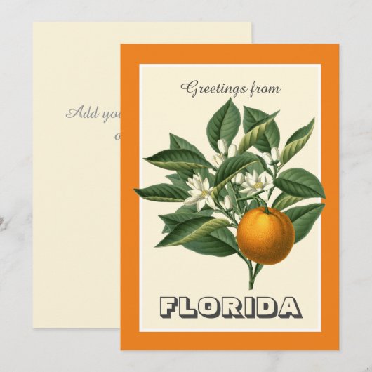Vintage Grüße aus Florida Orange Frucht (Vorne/Hinten)