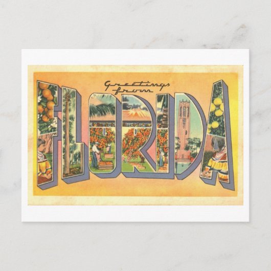 Vintage Grüße aus Florida Postkarte (Vorderseite)
