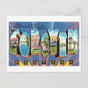 Vintage Grüße aus Forsyth, Montana Postkarte