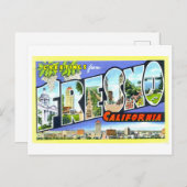 Vintage Grüße aus Fresno, Kalifornien, Postkarte (Vorne/Hinten)